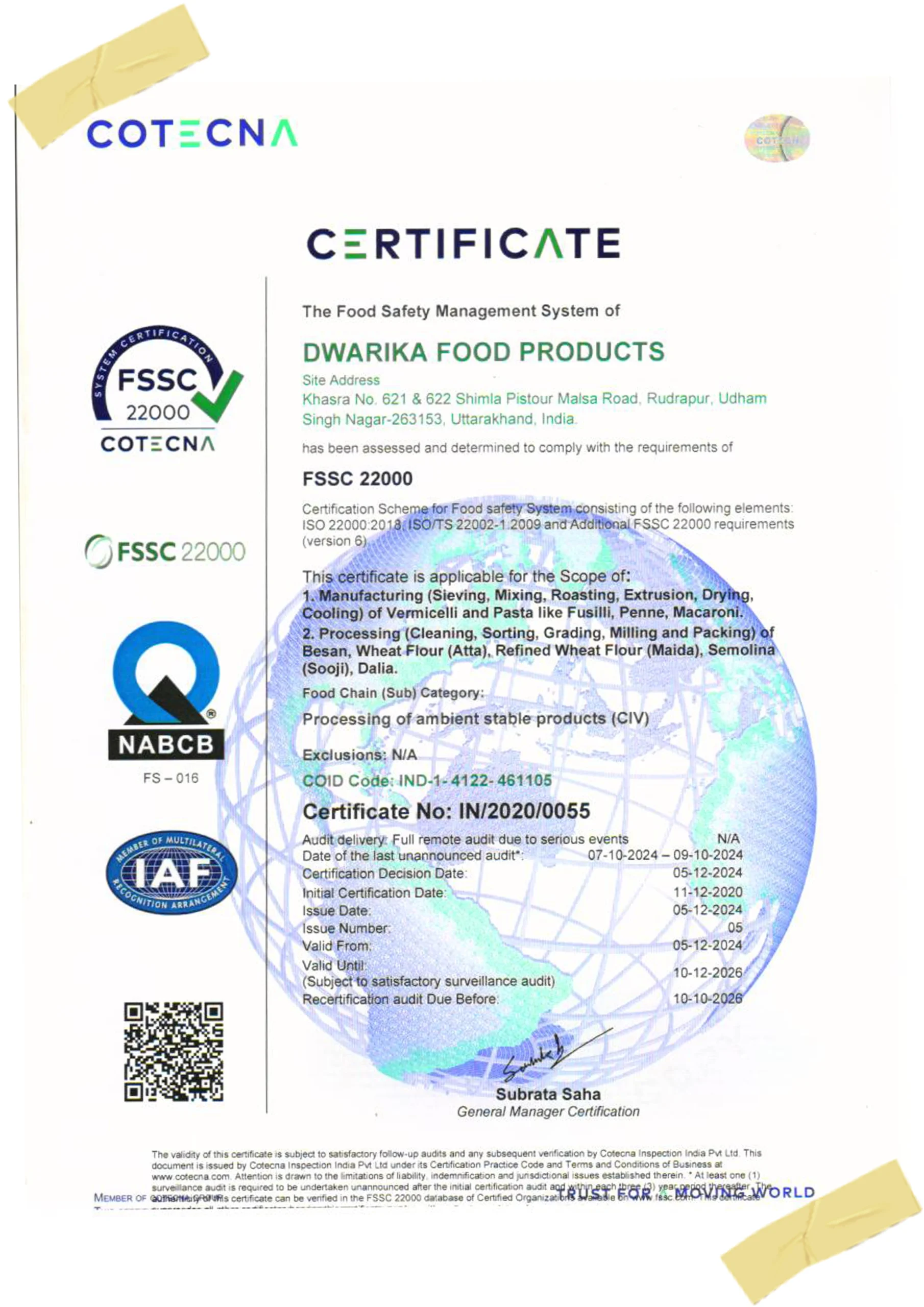 FSSC Certificate