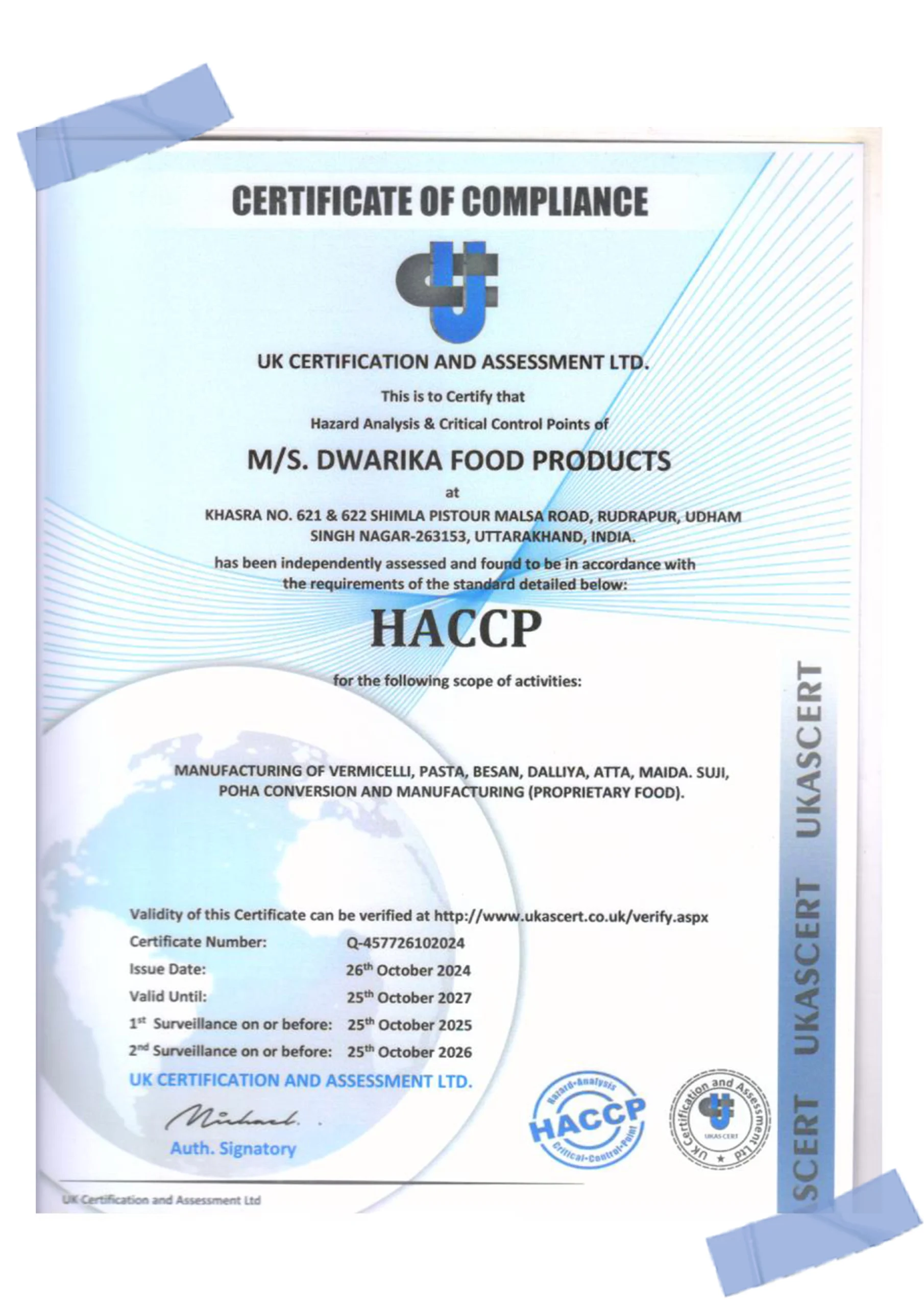 HACCP Certificate