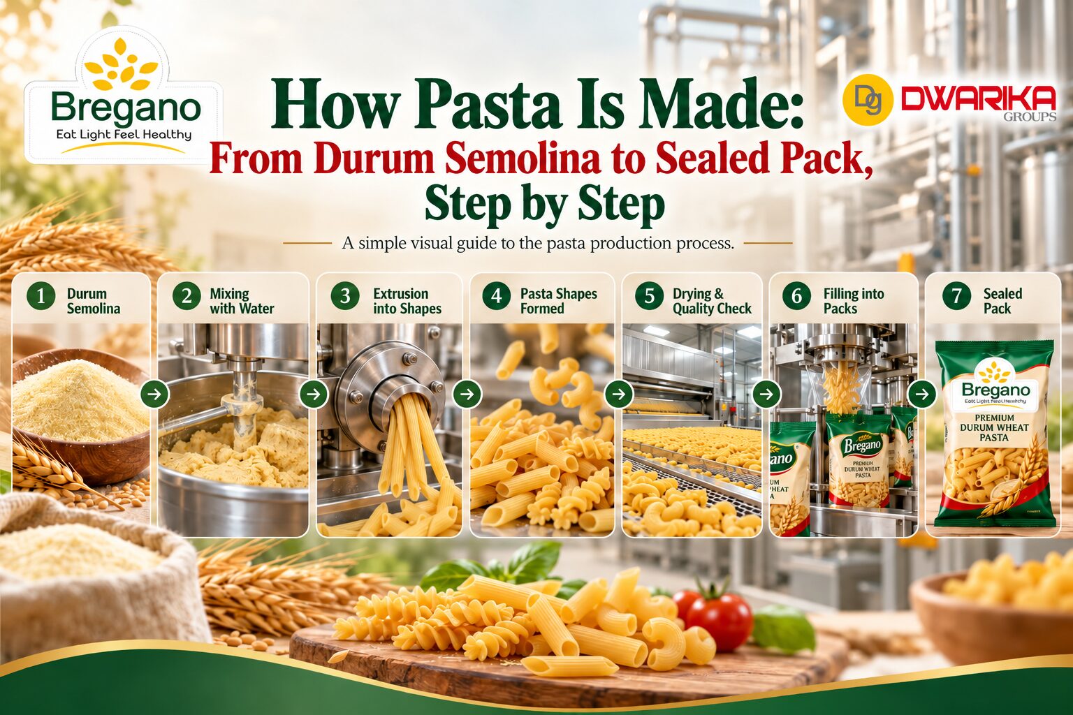 How Pasta Is Made: From Durum Semolina to Sealed Pack, Step by Step